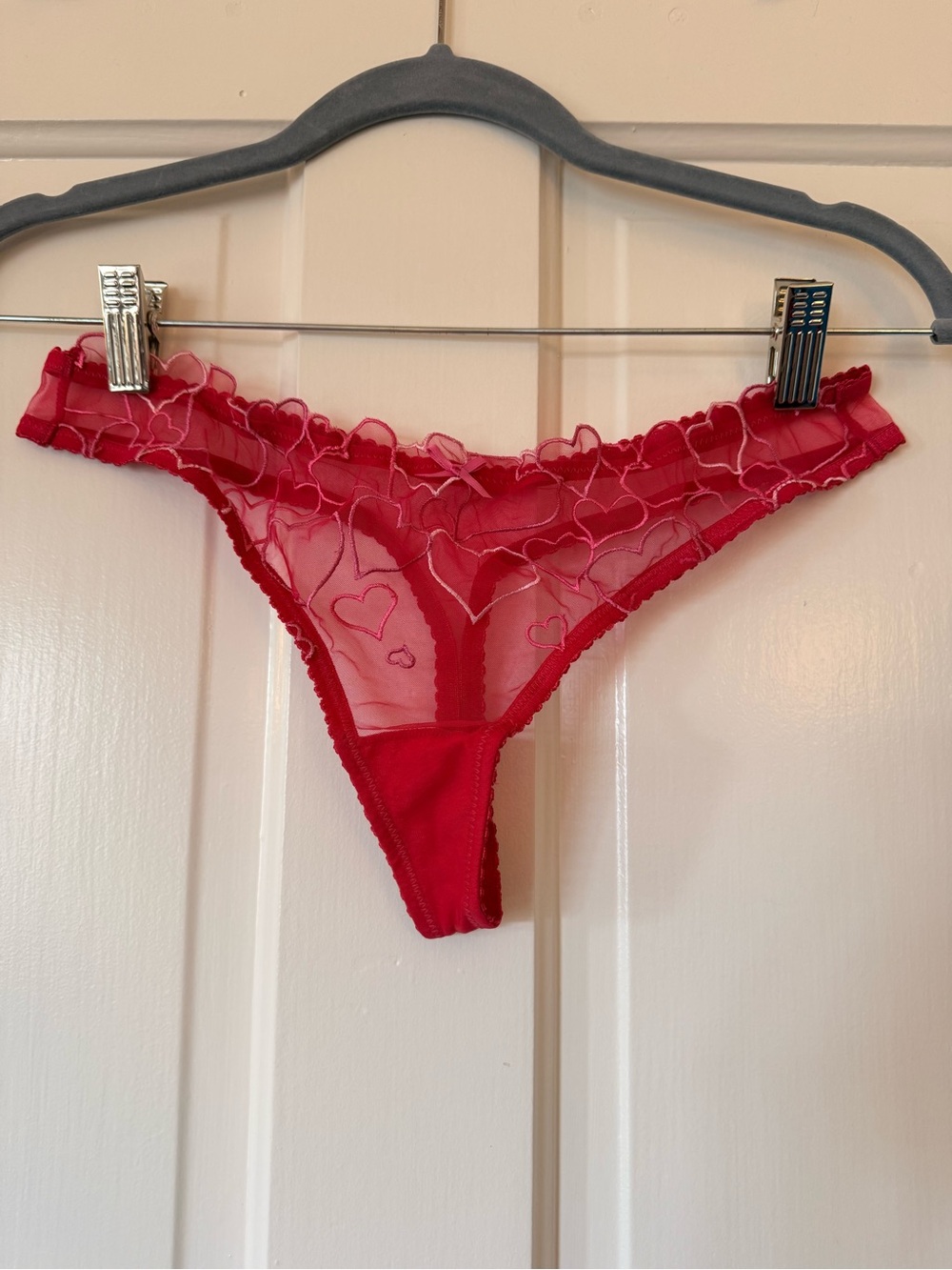 Skims Sheer Heart-Embroidered Thong - Women Intimates